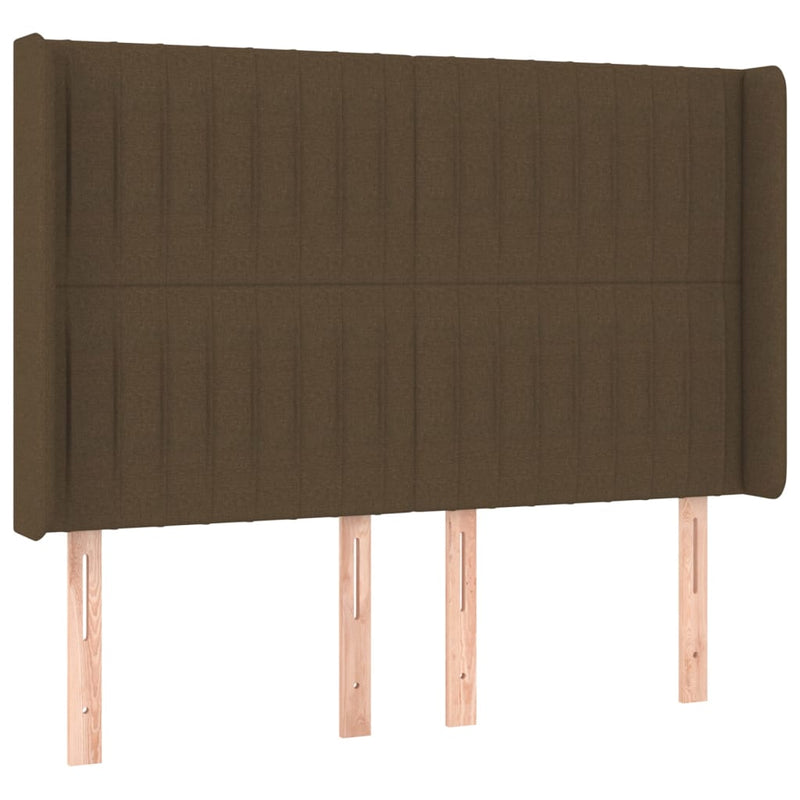 vidaXL sötétbarna szövet LED-es fejtámla 147x16x118/128 cm
