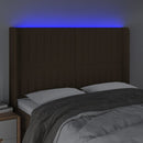 vidaXL sötétbarna szövet LED-es fejtámla 147x16x118/128 cm