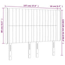 vidaXL sötétbarna szövet LED-es fejtámla 147x16x118/128 cm