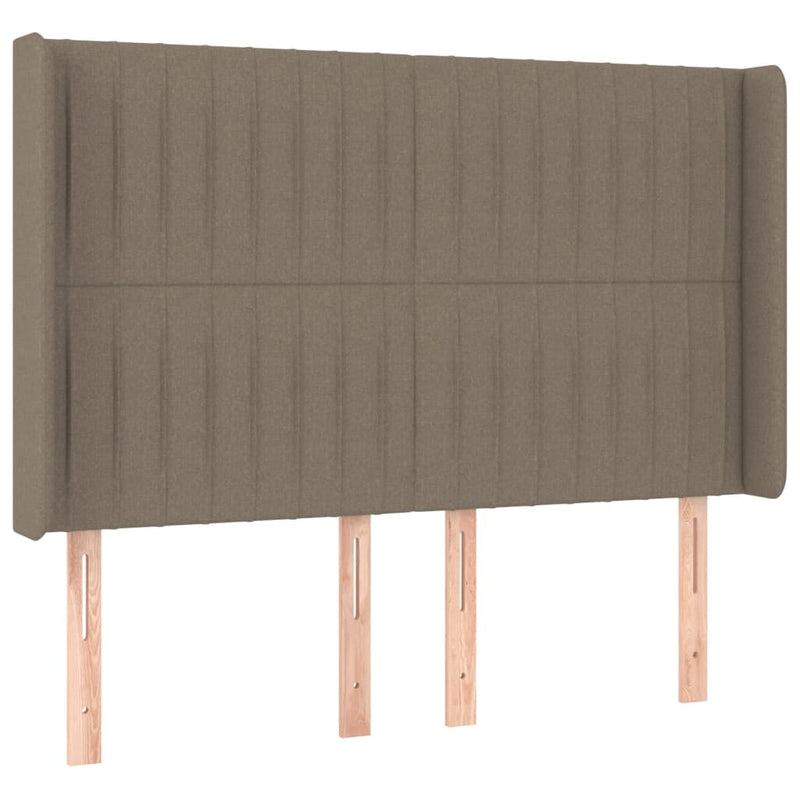 vidaXL tópszínű szövet LED-es fejtámla 147x16x118/128 cm