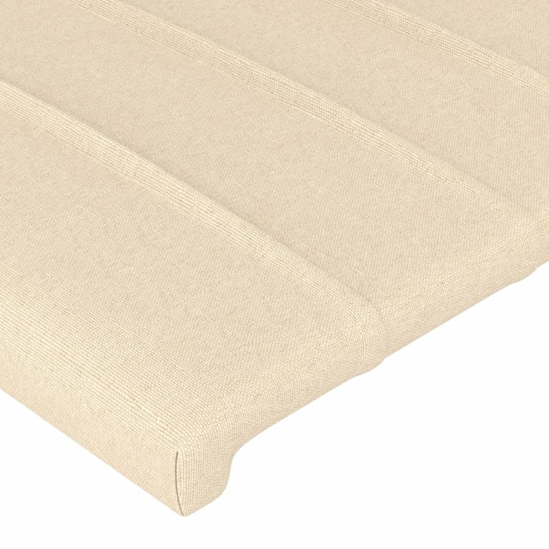 vidaXL krémszínű szövet LED-es fejtámla 147x16x118/128 cm