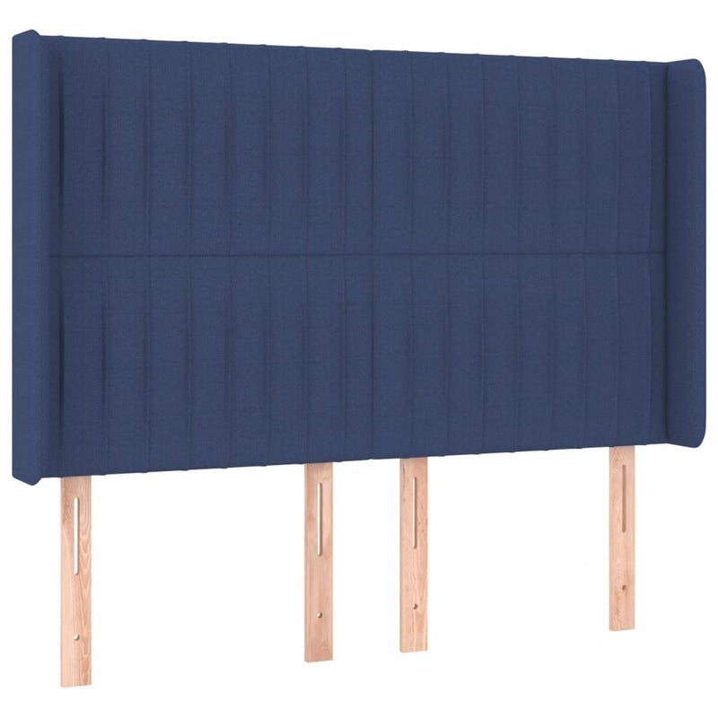 vidaXL kék szövet LED-es fejtámla 147x16x118/128 cm