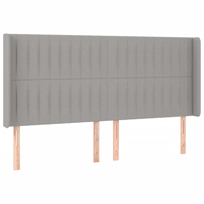 vidaXL világosszürke szövet LED-es fejtámla 163x16x118/128 cm