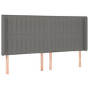 vidaXL sötétszürke szövet LED-es fejtámla 163x16x118/128 cm