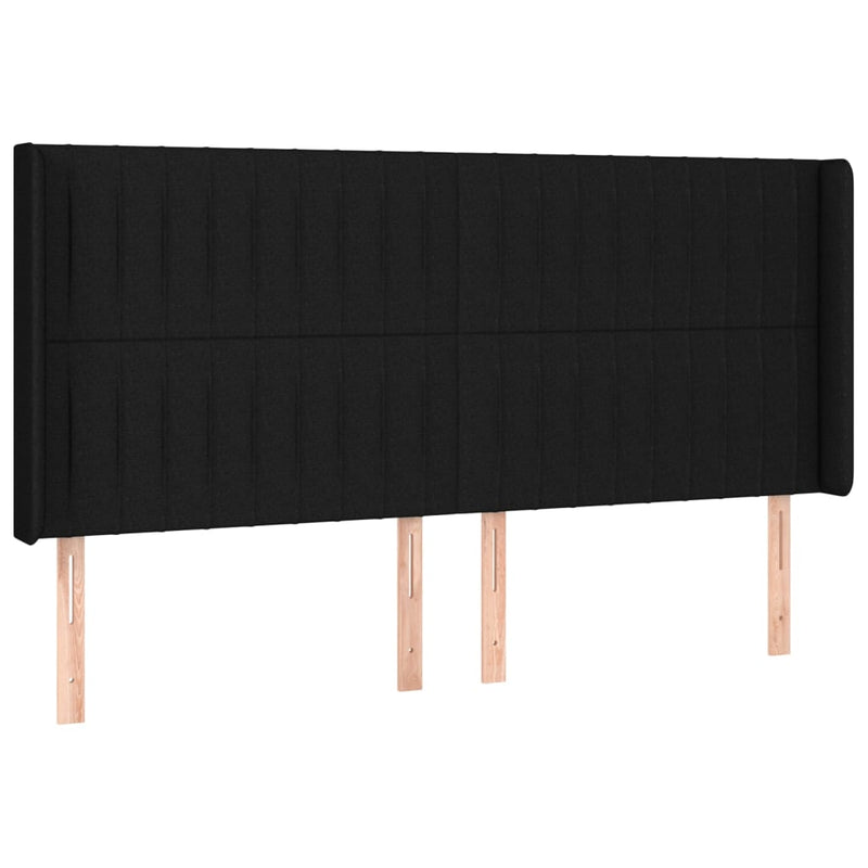 vidaXL fekete szövet LED-es fejtámla 163x16x118/128 cm