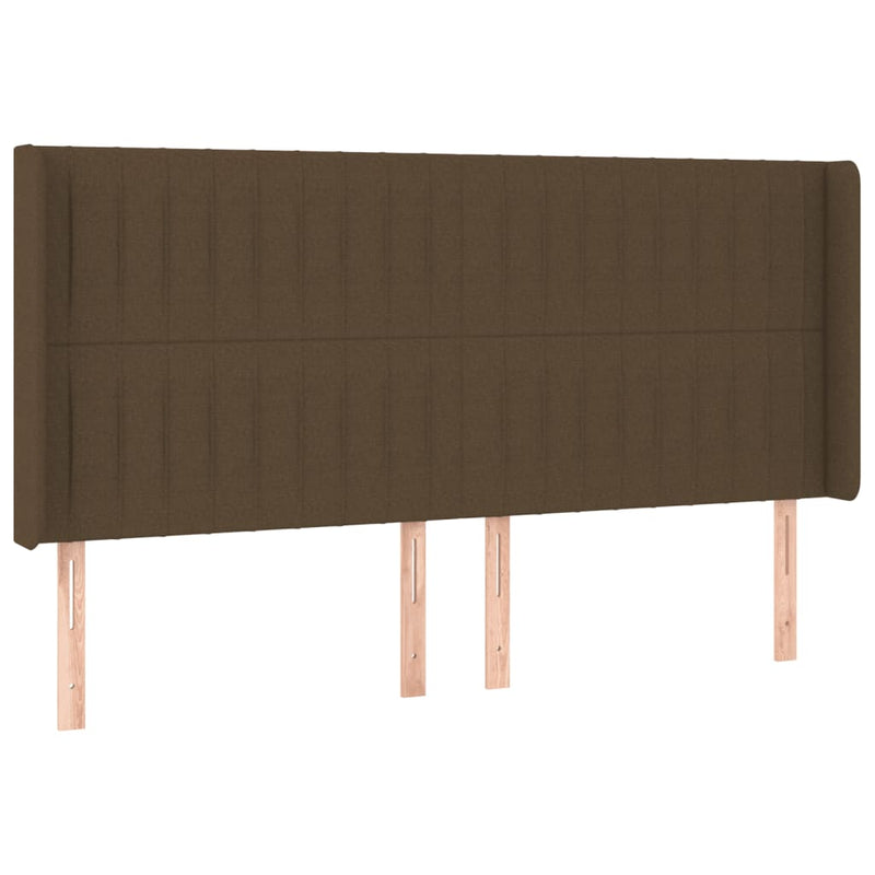 vidaXL sötétbarna szövet LED-es fejtámla 163x16x118/128 cm