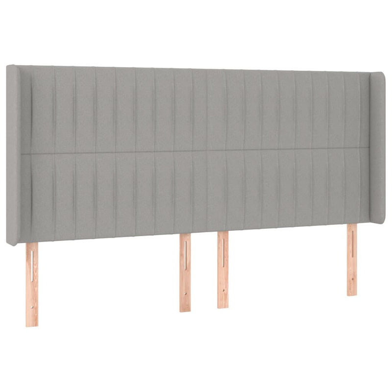 vidaXL világosszürke szövet LED-es fejtámla 183x16x118/128 cm
