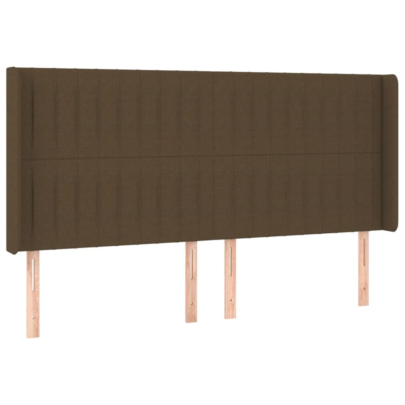 vidaXL sötétbarna szövet LED-es fejtámla 183x16x118/128 cm