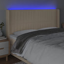 vidaXL krémszínű szövet LED-es fejtámla 183x16x118/128 cm