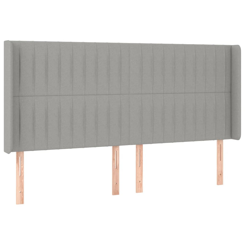 vidaXL világosszürke szövet LED-es fejtámla 203x16x118/128 cm