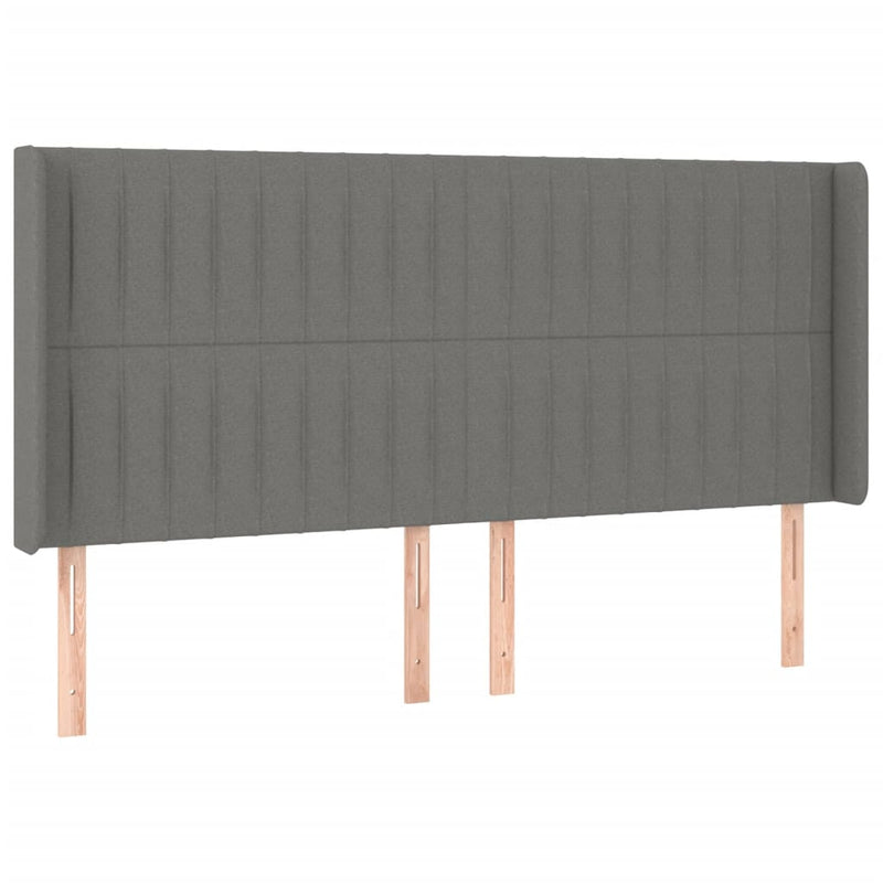 vidaXL sötétszürke szövet LED-es fejtámla 203x16x118/128 cm