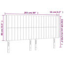 vidaXL sötétszürke szövet LED-es fejtámla 203x16x118/128 cm