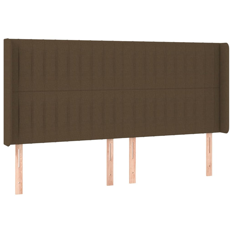 vidaXL sötétbarna szövet LED-es fejtámla 203x16x118/128 cm