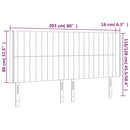 vidaXL tópszínű szövet LED-es fejtámla 203x16x118/128 cm