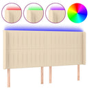 vidaXL krémszínű szövet LED-es fejtámla 203x16x118/128 cm
