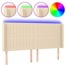 vidaXL krémszínű szövet LED-es fejtámla 203x16x118/128 cm