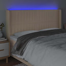 vidaXL krémszínű szövet LED-es fejtámla 203x16x118/128 cm