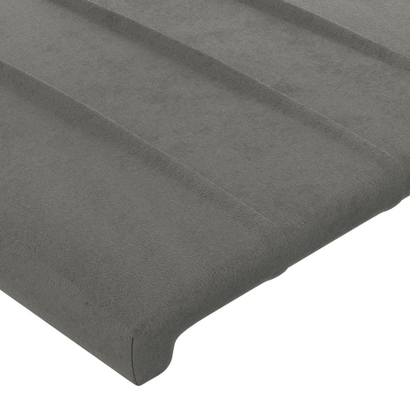 vidaXL világosszürke bársony LED-es fejtámla 83x16x118/128 cm