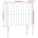 vidaXL világosszürke bársony LED-es fejtámla 83x16x118/128 cm