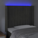 vidaXL sötétszürke bársony LED-es fejtámla 93x16x118/128 cm