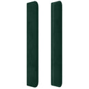 vidaXL sötétzöld bársony LED-es fejtámla 93x16x118/128 cm
