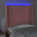 vidaXL rózsaszín bársony LED-es fejtámla 93x16x118/128 cm