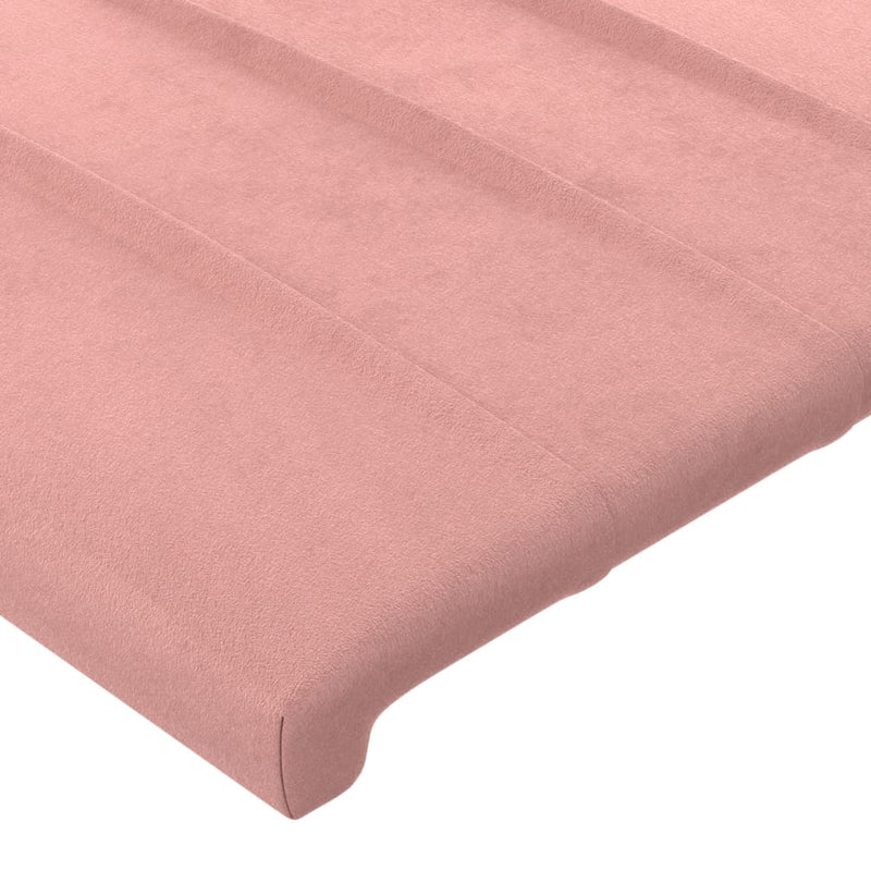 vidaXL rózsaszín bársony LED-es fejtámla 93x16x118/128 cm