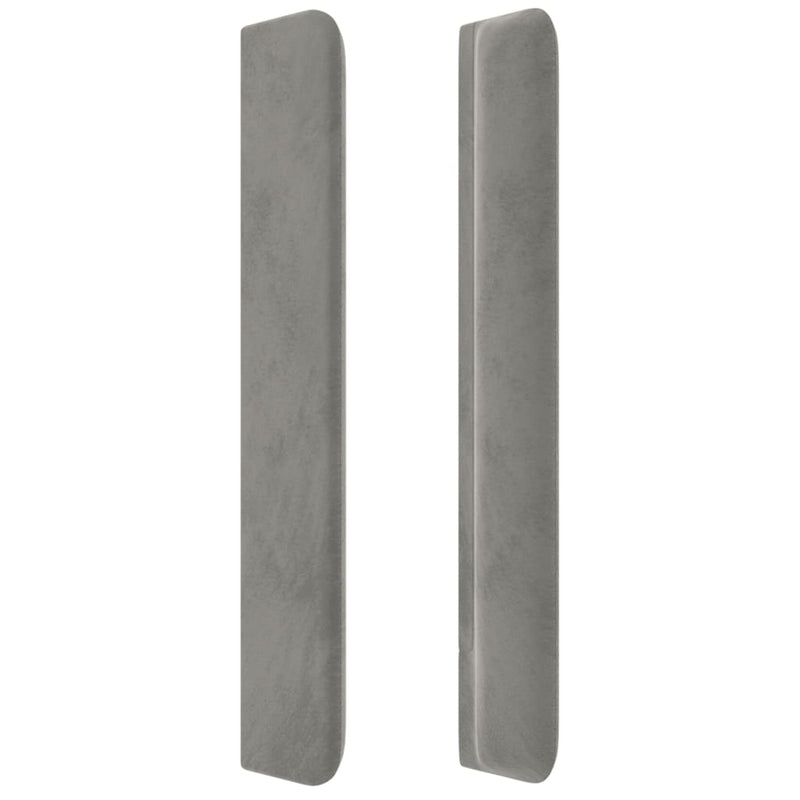 vidaXL világosszürke bársony LED-es fejtámla 103x16x118/128 cm