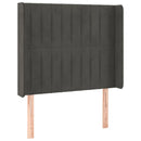 vidaXL sötétszürke bársony LED-es fejtámla 103x16x118/128 cm