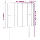 vidaXL sötétszürke bársony LED-es fejtámla 103x16x118/128 cm