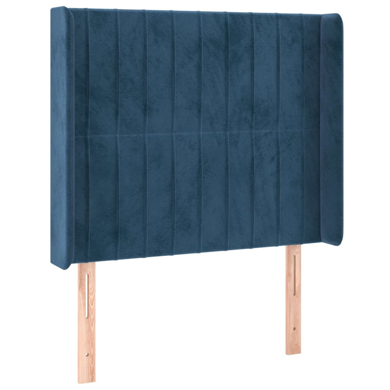 vidaXL sötétkék bársony LED-es fejtámla 103x16x118/128 cm