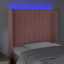 vidaXL rózsaszín bársony LED-es fejtámla 103x16x118/128 cm