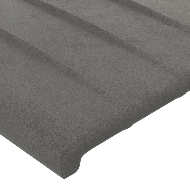 vidaXL világosszürke bársony LED-es fejtámla 147x16x118/128 cm