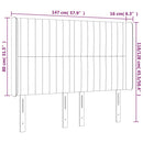 vidaXL világosszürke bársony LED-es fejtámla 147x16x118/128 cm