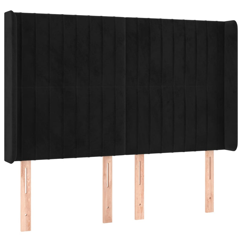 vidaXL fekete bársony LED-es fejtámla 147x16x118/128 cm