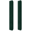 vidaXL sötétzöld bársony LED-es fejtámla 147x16x118/128 cm