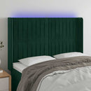vidaXL sötétzöld bársony LED-es fejtámla 147x16x118/128 cm