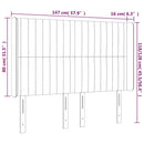 vidaXL sötétkék bársony LED-es fejtámla 147x16x118/128 cm