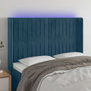 vidaXL sötétkék bársony LED-es fejtámla 147x16x118/128 cm