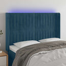 vidaXL sötétkék bársony LED-es fejtámla 147x16x118/128 cm