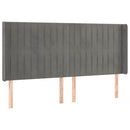 vidaXL világosszürke bársony LED-es fejtámla 163x16x118/128 cm