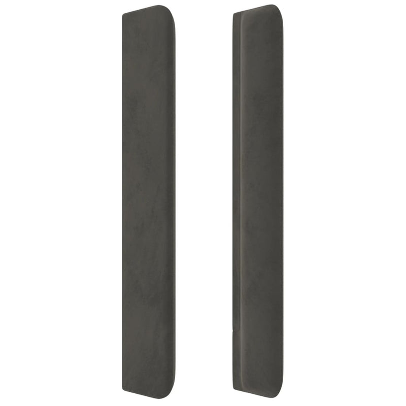 vidaXL sötétszürke bársony LED-es fejtámla 163x16x118/128 cm
