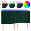 vidaXL sötétzöld bársony LED-es fejtámla 163x16x118/128 cm