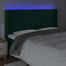 vidaXL sötétzöld bársony LED-es fejtámla 163x16x118/128 cm
