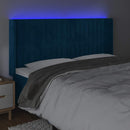 vidaXL sötétkék bársony LED-es fejtámla 163x16x118/128 cm