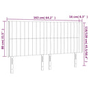 vidaXL sötétkék bársony LED-es fejtámla 163x16x118/128 cm