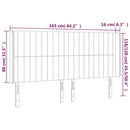 vidaXL sötétkék bársony LED-es fejtámla 163x16x118/128 cm
