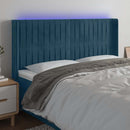 vidaXL sötétkék bársony LED-es fejtámla 163x16x118/128 cm