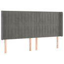 vidaXL világosszürke bársony LED-es fejtámla 183x16x118/128 cm