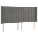 vidaXL világosszürke bársony LED-es fejtámla 183x16x118/128 cm